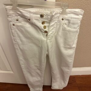 Michael Kors High Rise White and Gold Jeans
